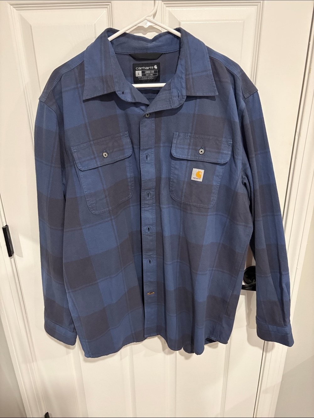 Carhartt Blue and Navy Plaid Shirt Jacket